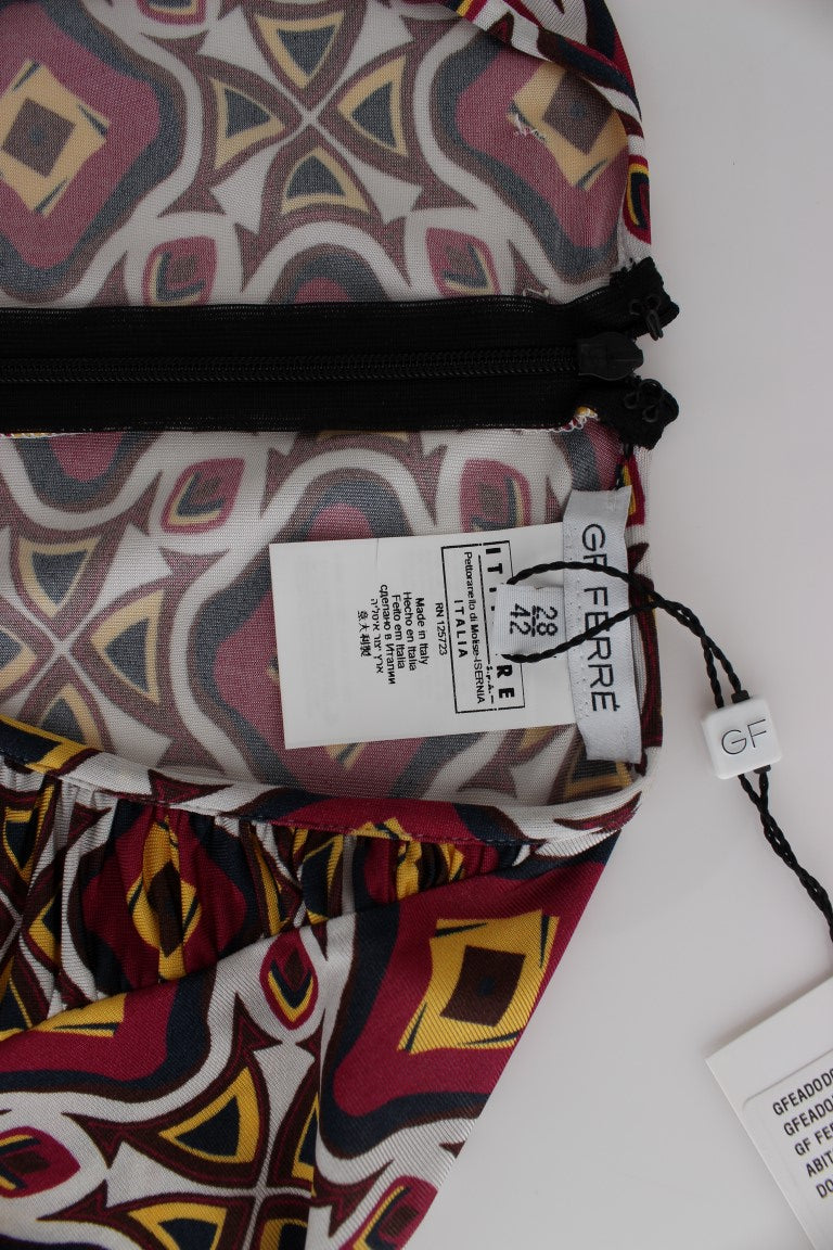 GF Ferre Multicolor Longsleeved Viscose Shift Dress | Regal Royce