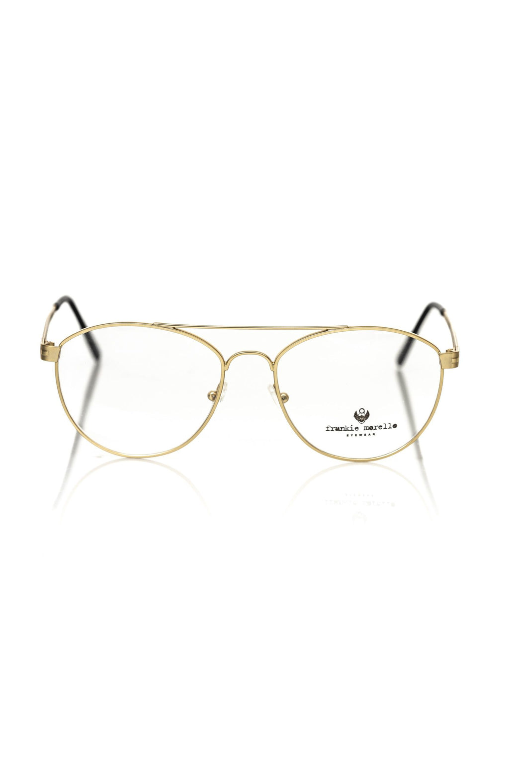 Frankie Morello Gold Metallic Fiber Men's Frame Aviator Eyeglasses