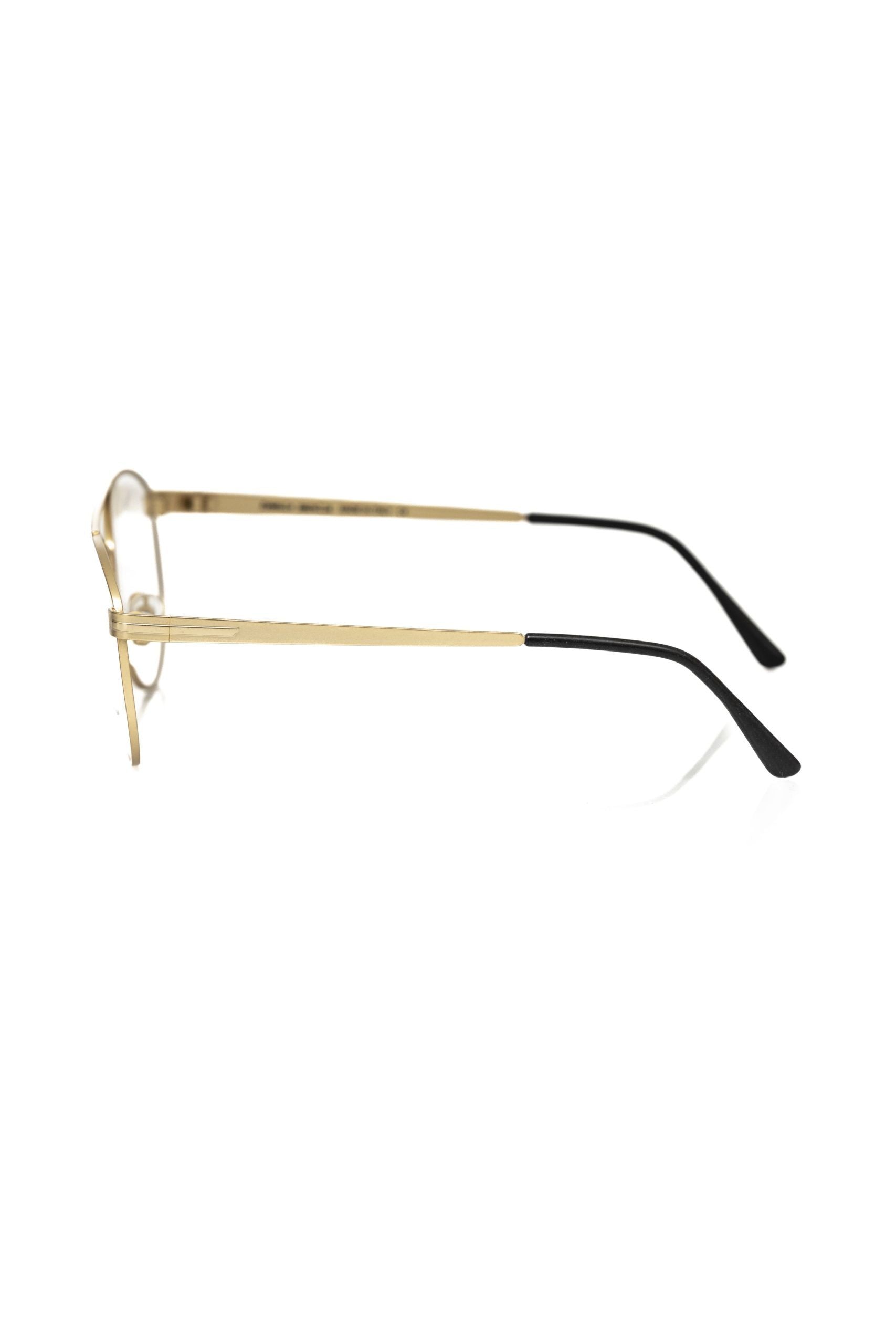 Frankie Morello Gold Metallic Fiber Men's Frame Aviator Eyeglasses