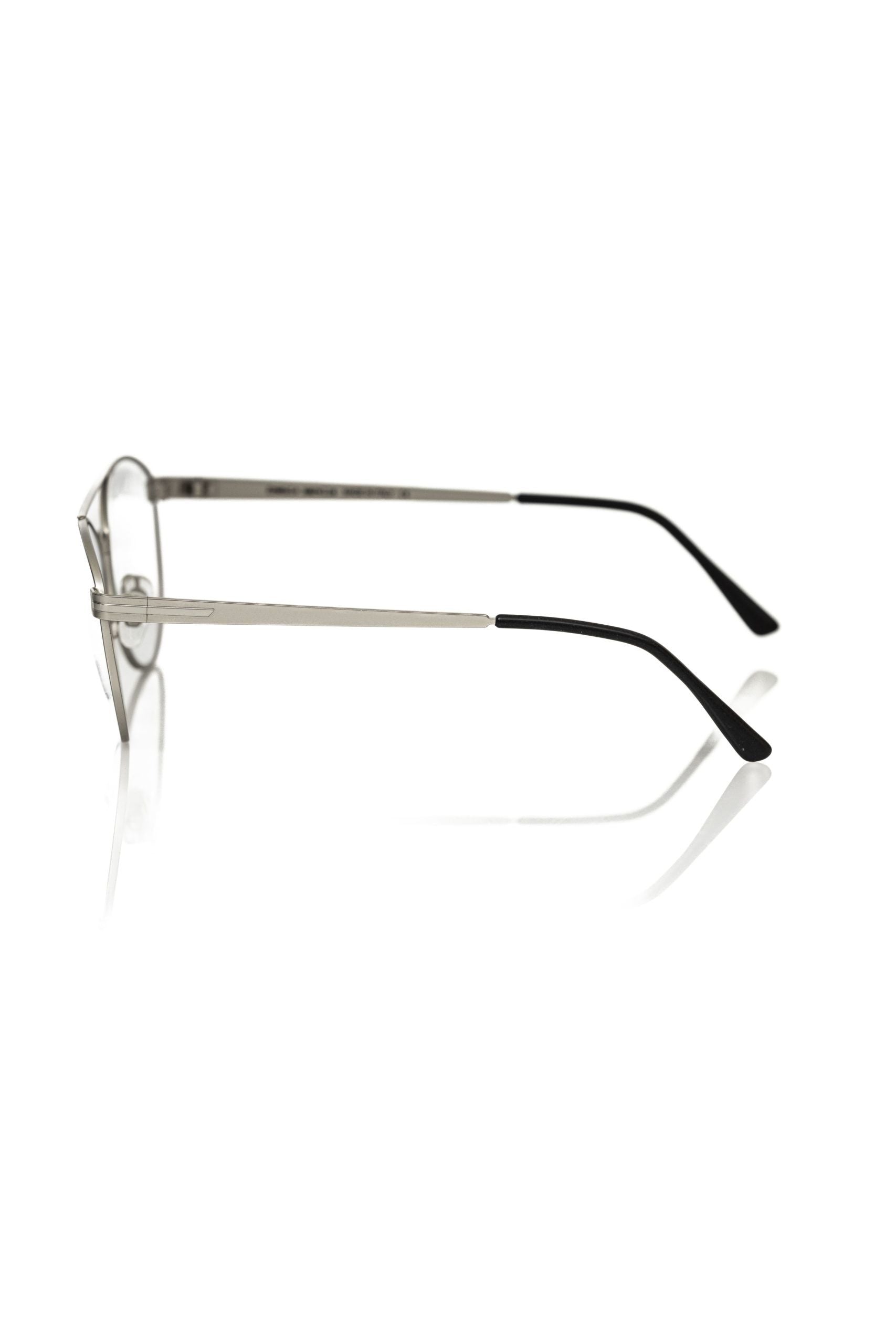 Frankie Morello Silver Metallic Mens Eyeglass Frame