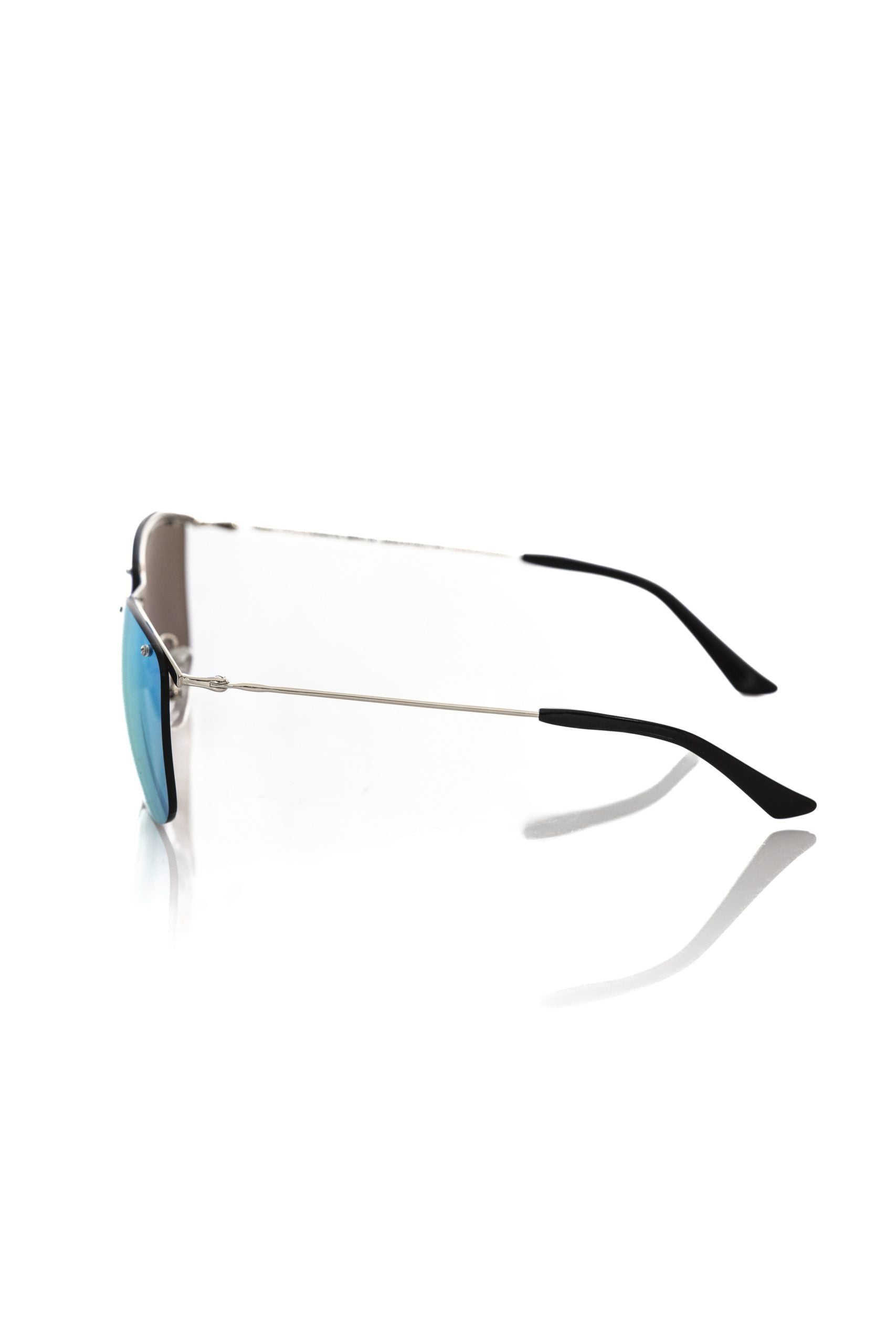 Frankie Morello Silver Metallic Fiber Men Sunglass