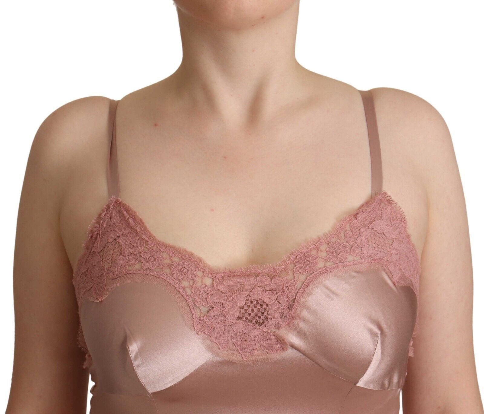 Dolce & Gabbana Pink Lace Long Bodycon Maxi Polyester Dress | Regal Royce