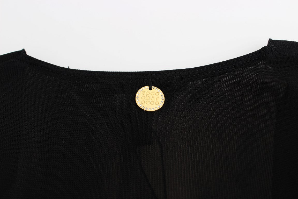 Roccobarocco Black Embellished Jersey Mini Sheath Short Dress | Regal Royce