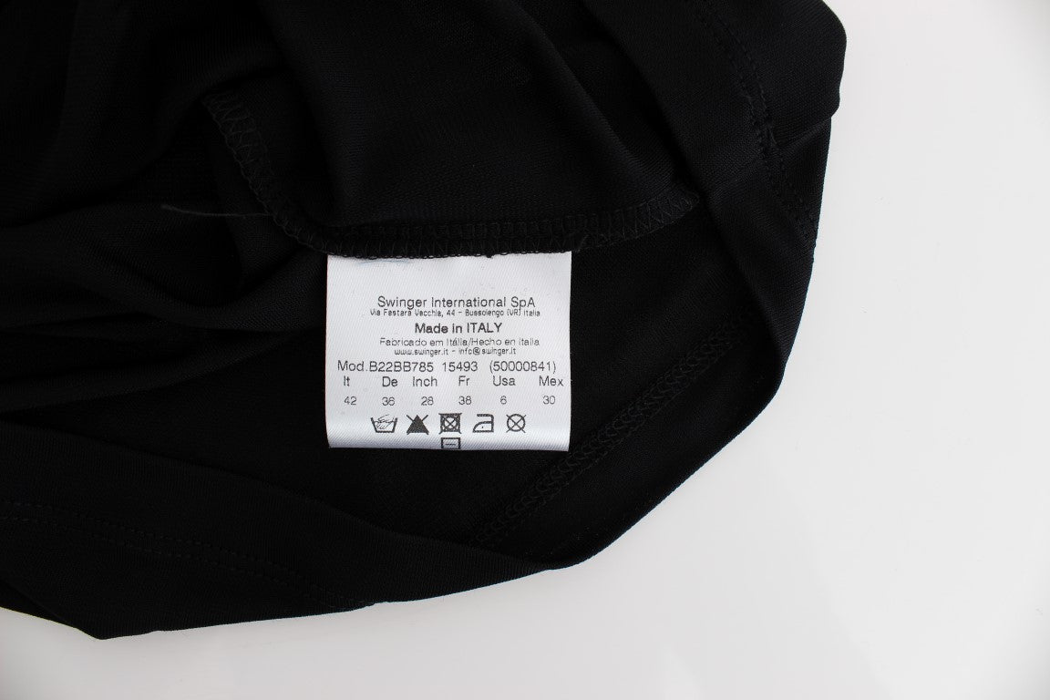 Roccobarocco Black Embellished Jersey Mini Sheath Short Dress | Regal Royce