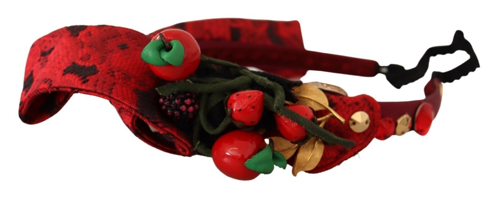 Dolce & Gabbana Red Tiara Berry Fruit Crystal Bow Hair Diadem Headband | Regal Royce