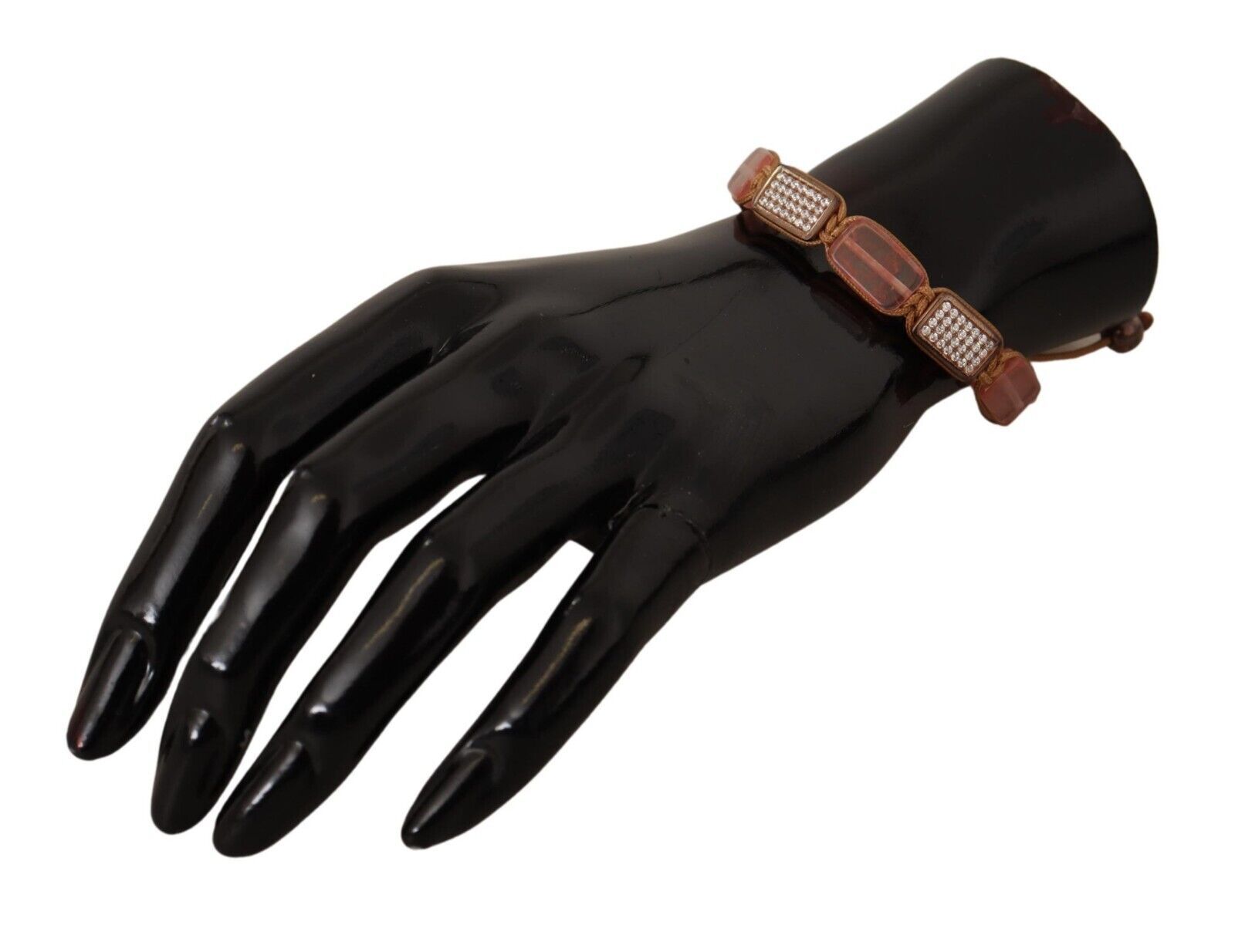 Nialaya Multicolor Crystals Logo Embellished Adjustable Bracelet | Regal Royce