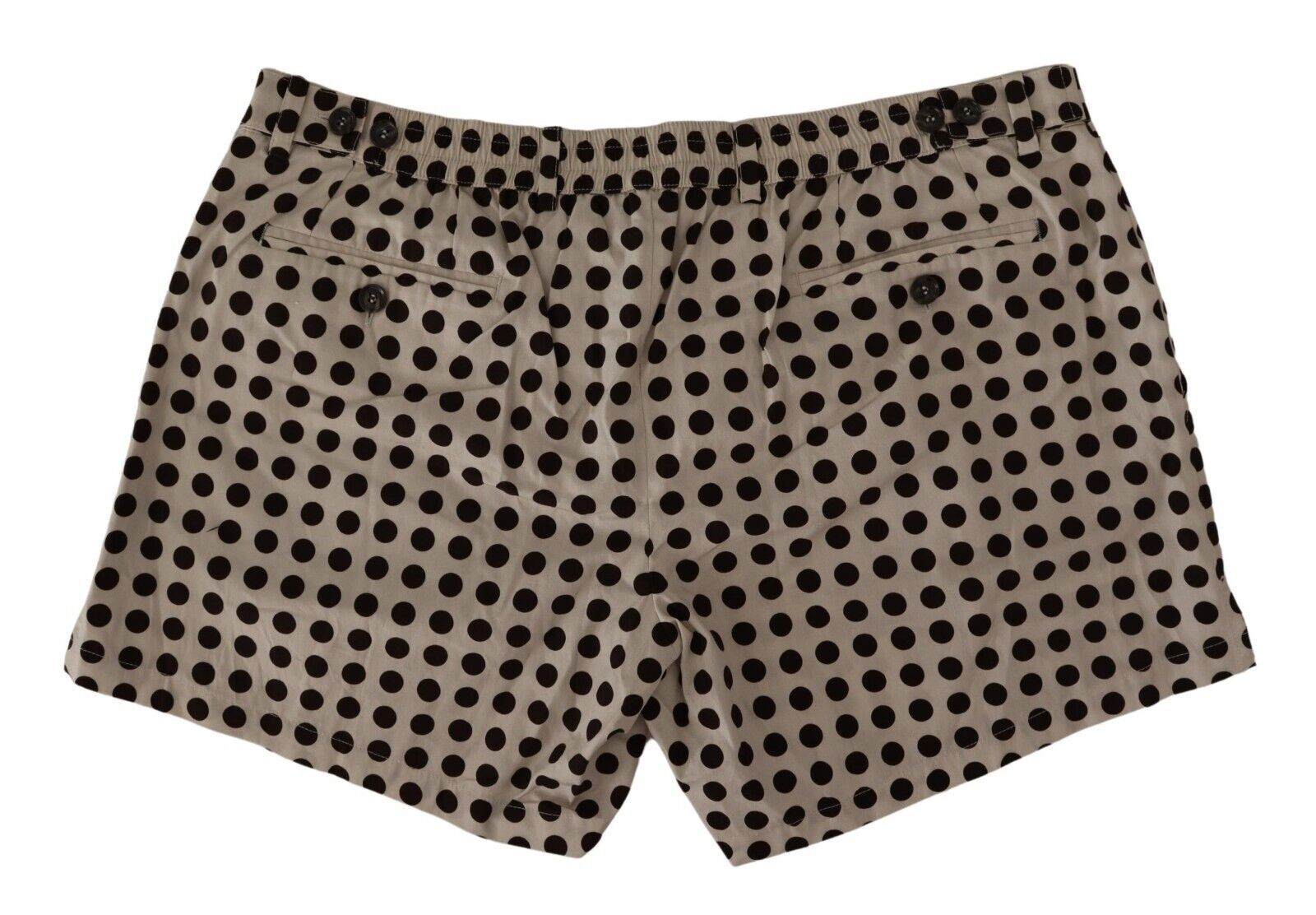 Dolce & Gabbana Black White Polka Dots Cotton Linen Shorts | Regal Royce