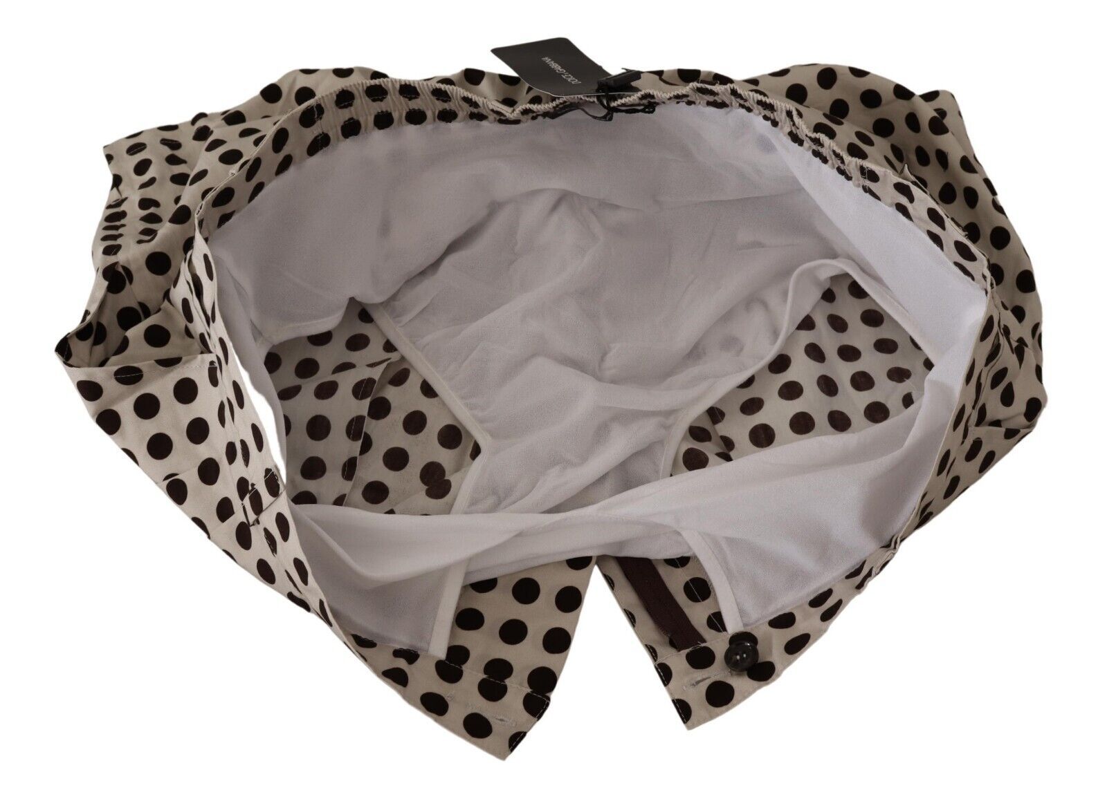 Dolce & Gabbana Black White Polka Dots Cotton Linen Shorts | Regal Royce