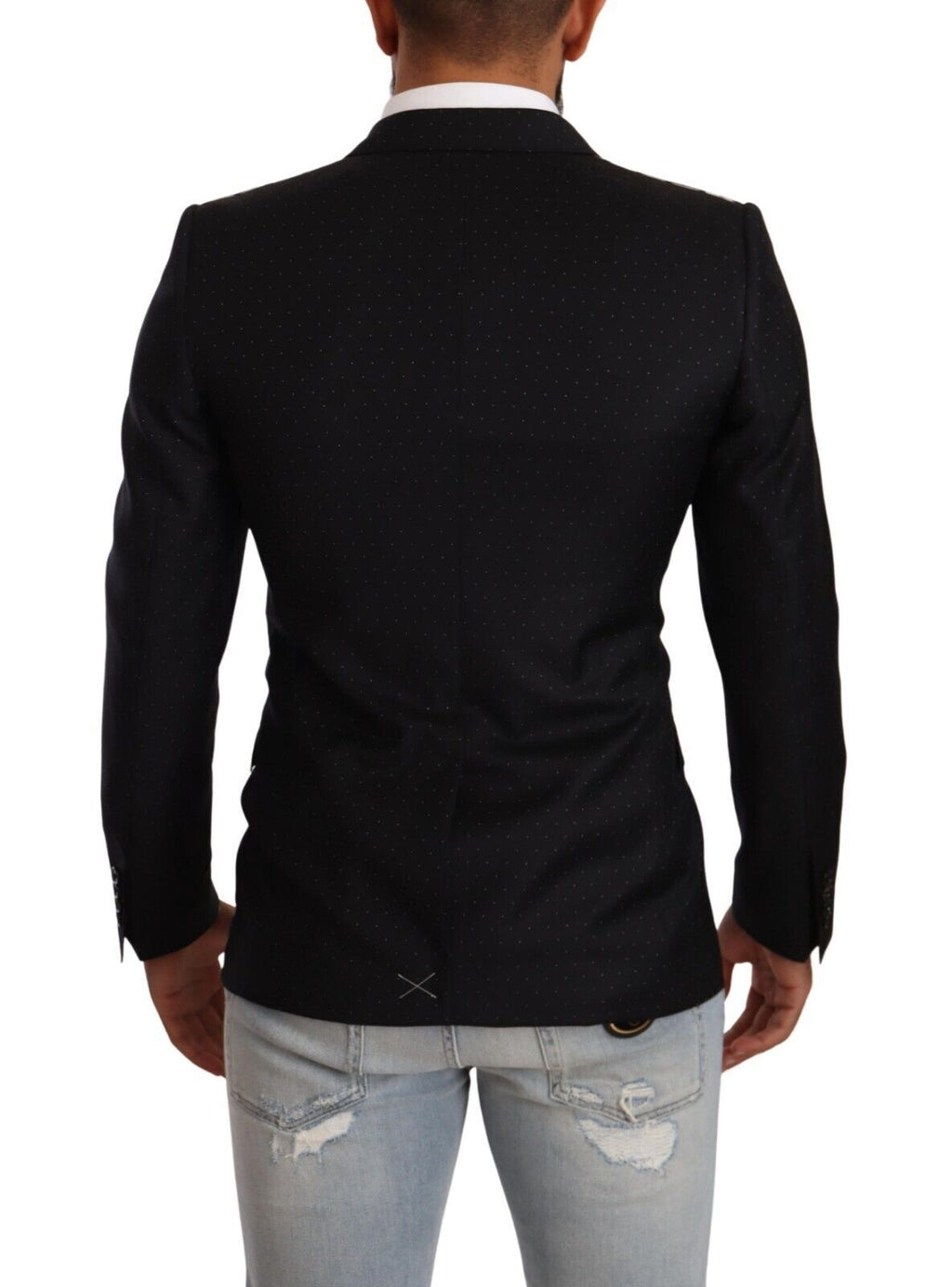Dolce & Gabbana Black Dotted Double Breasted MARTINI Jacket