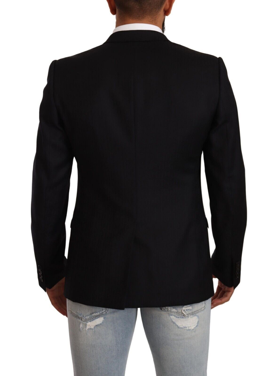 Dolce & Gabbana Black Wool Single Breasted Suit GOLD Jacket | Regal Royce