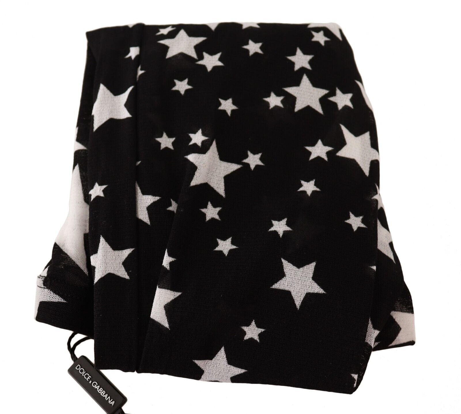 Dolce & Gabbana Black White Stars Print Nylon Stockings | Regal Royce