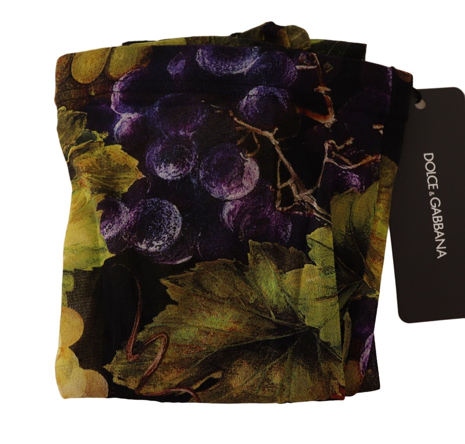 Dolce & Gabbana Black Grapes Print Stockings Tights | Regal Royce