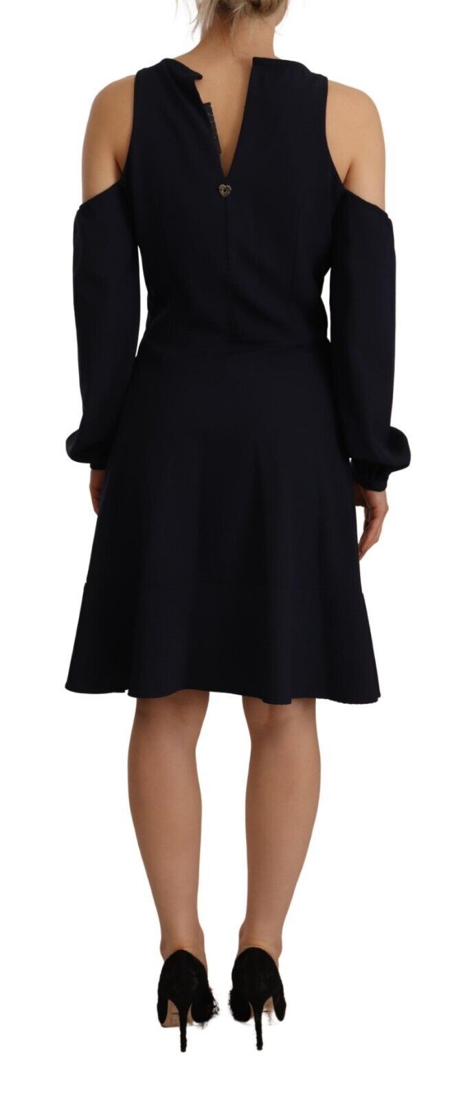 Twinset Black Long Sleeves Open Shoulder A-line Dress | Regal Royce