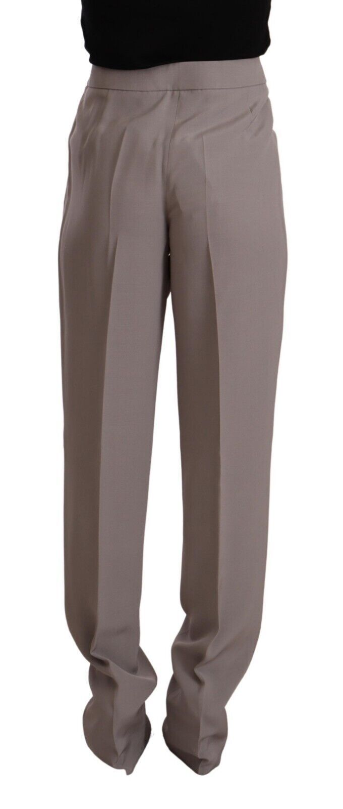 Armani Brown High Waist Silk Tapered Long Pants | Regal Royce