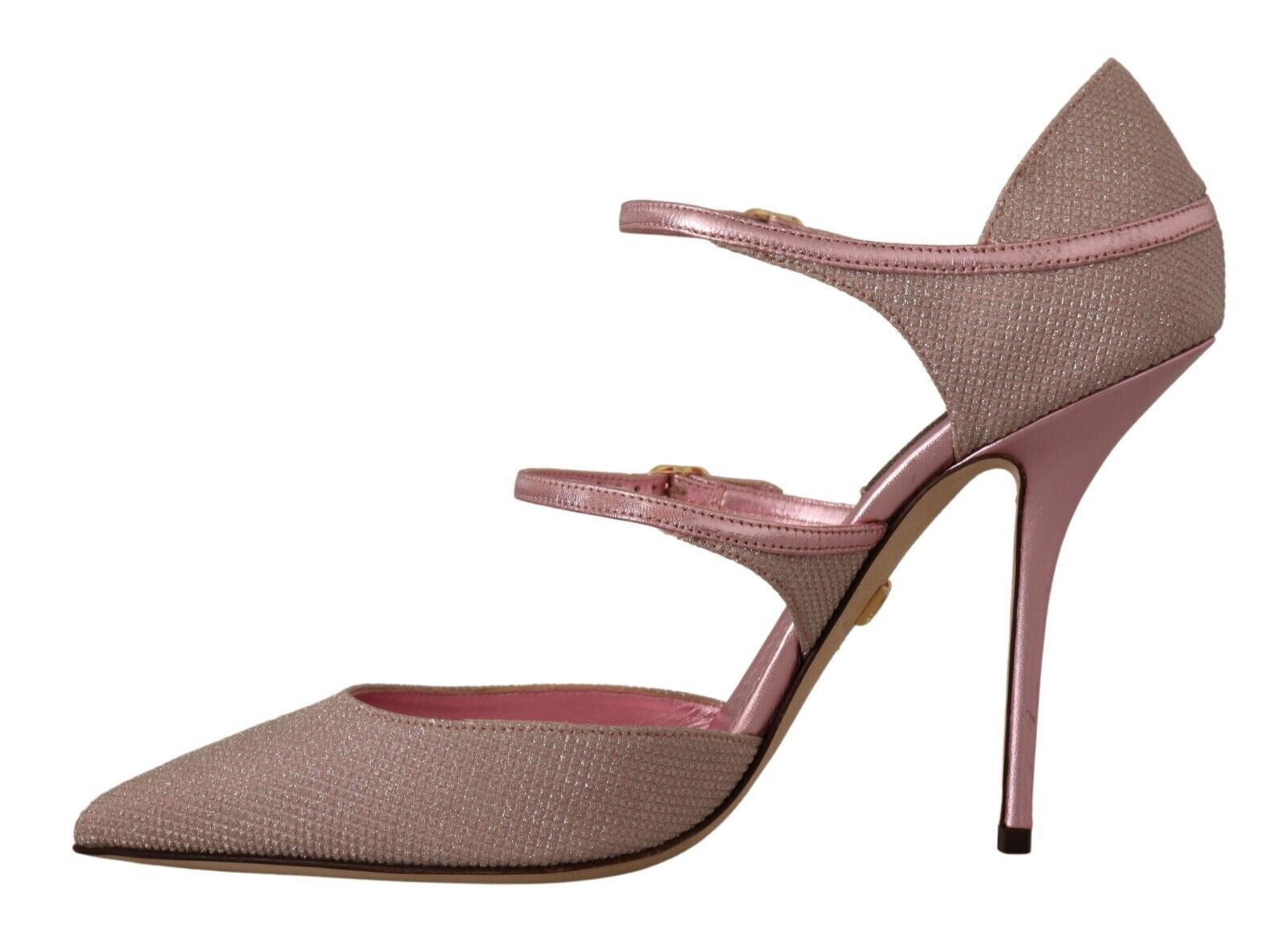 Dolce & Gabbana Pink Glittered Strappy Sandals Mary Jane Shoes | Regal Royce