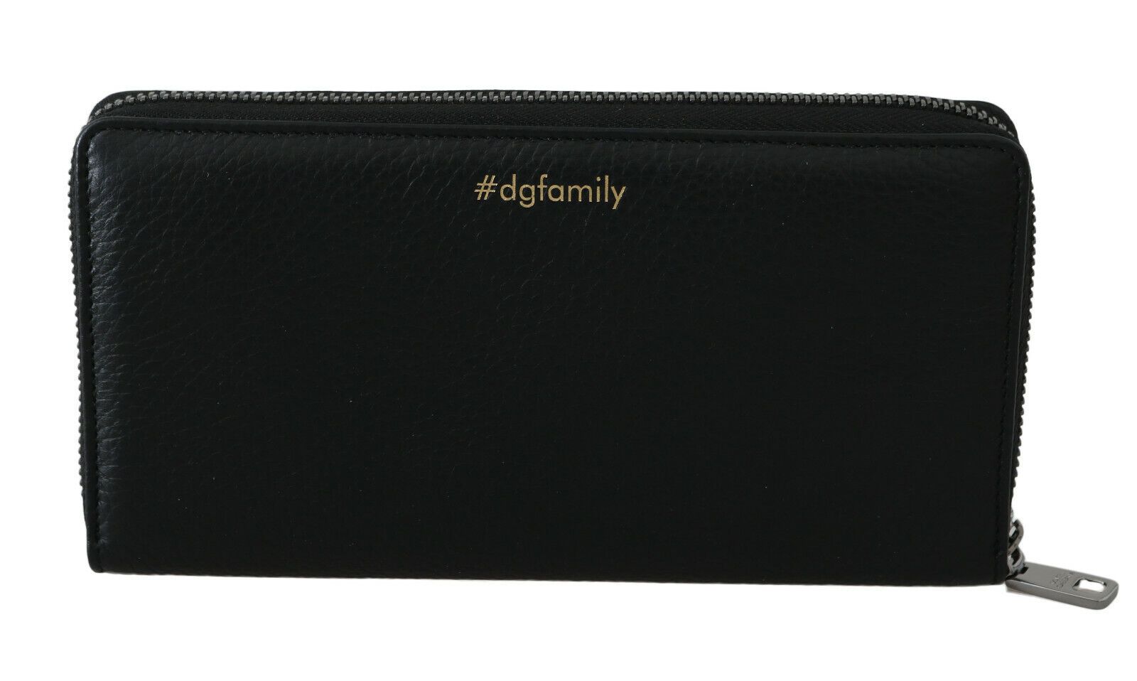 Dolce & Gabbana Black Blue Leather #DGFAMILY Zipper Continental Wallet | Regal Royce