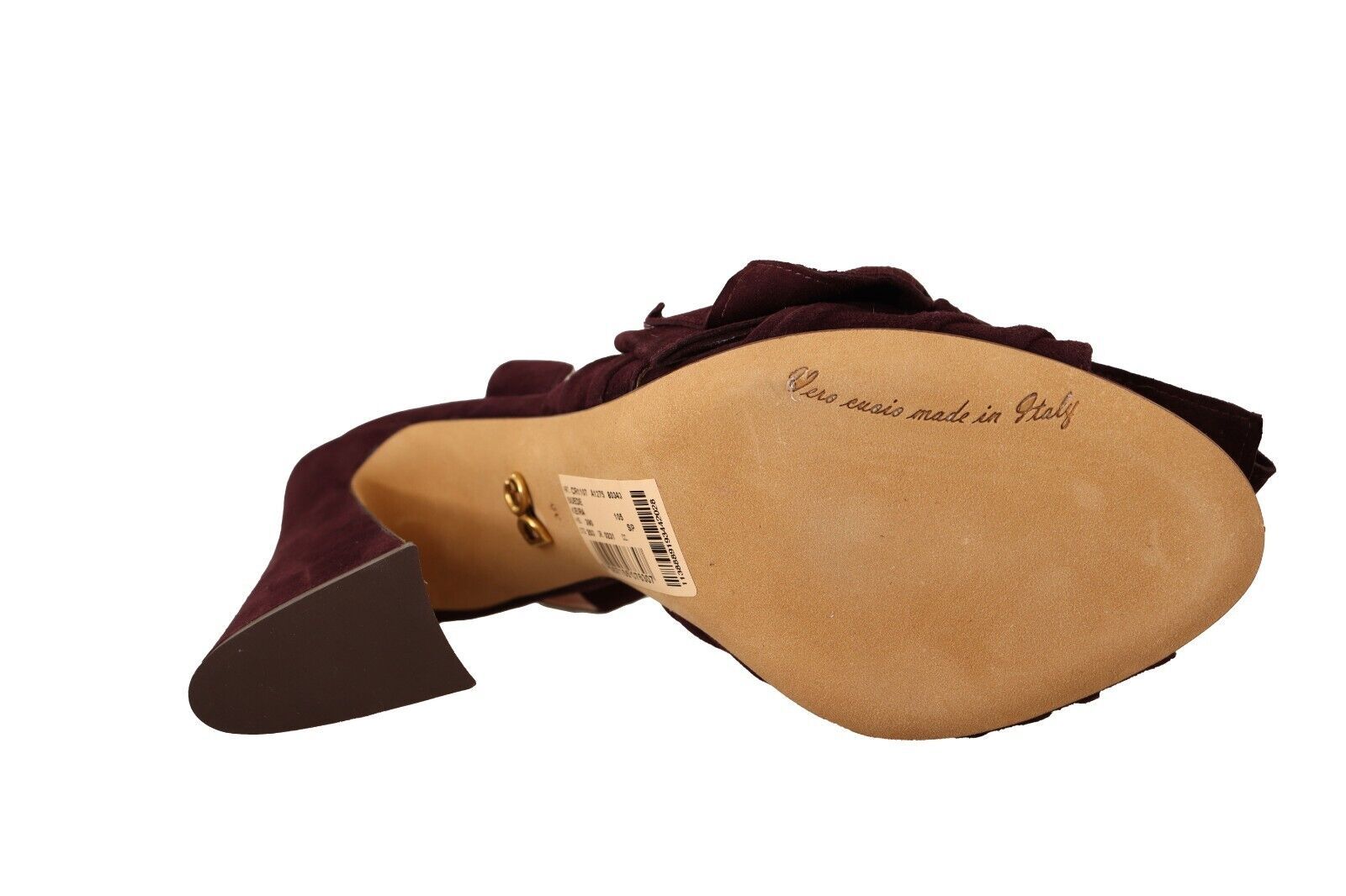 Dolce & Gabbana Dark Purple Suede Ankle Strap Sandals Shoes | Regal Royce