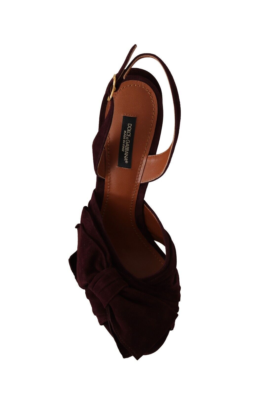 Dolce & Gabbana Dark Purple Suede Ankle Strap Sandals Shoes | Regal Royce