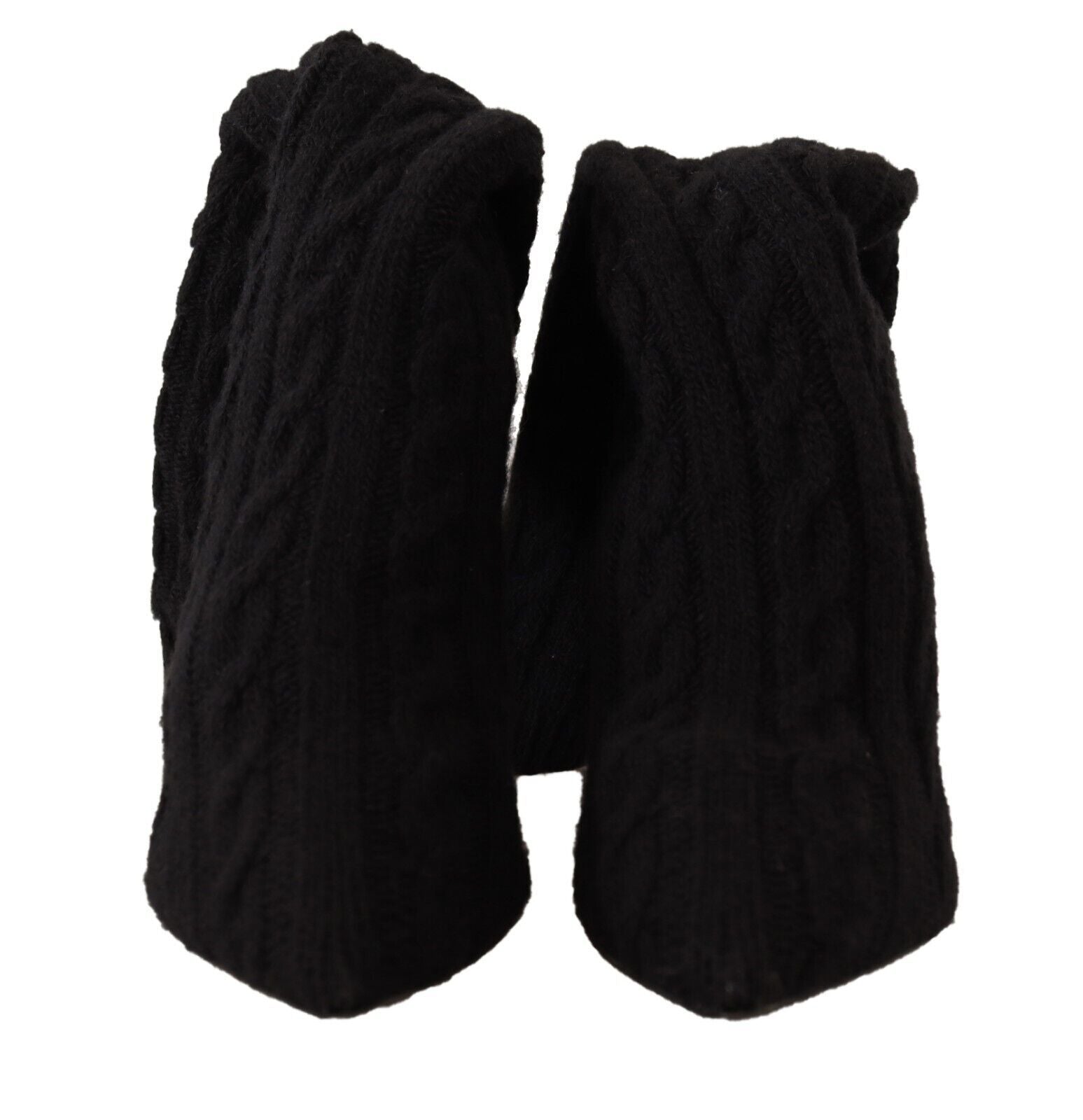 Dolce & Gabbana Black Stretch Socks Knee High Booties Shoes | Regal Royce