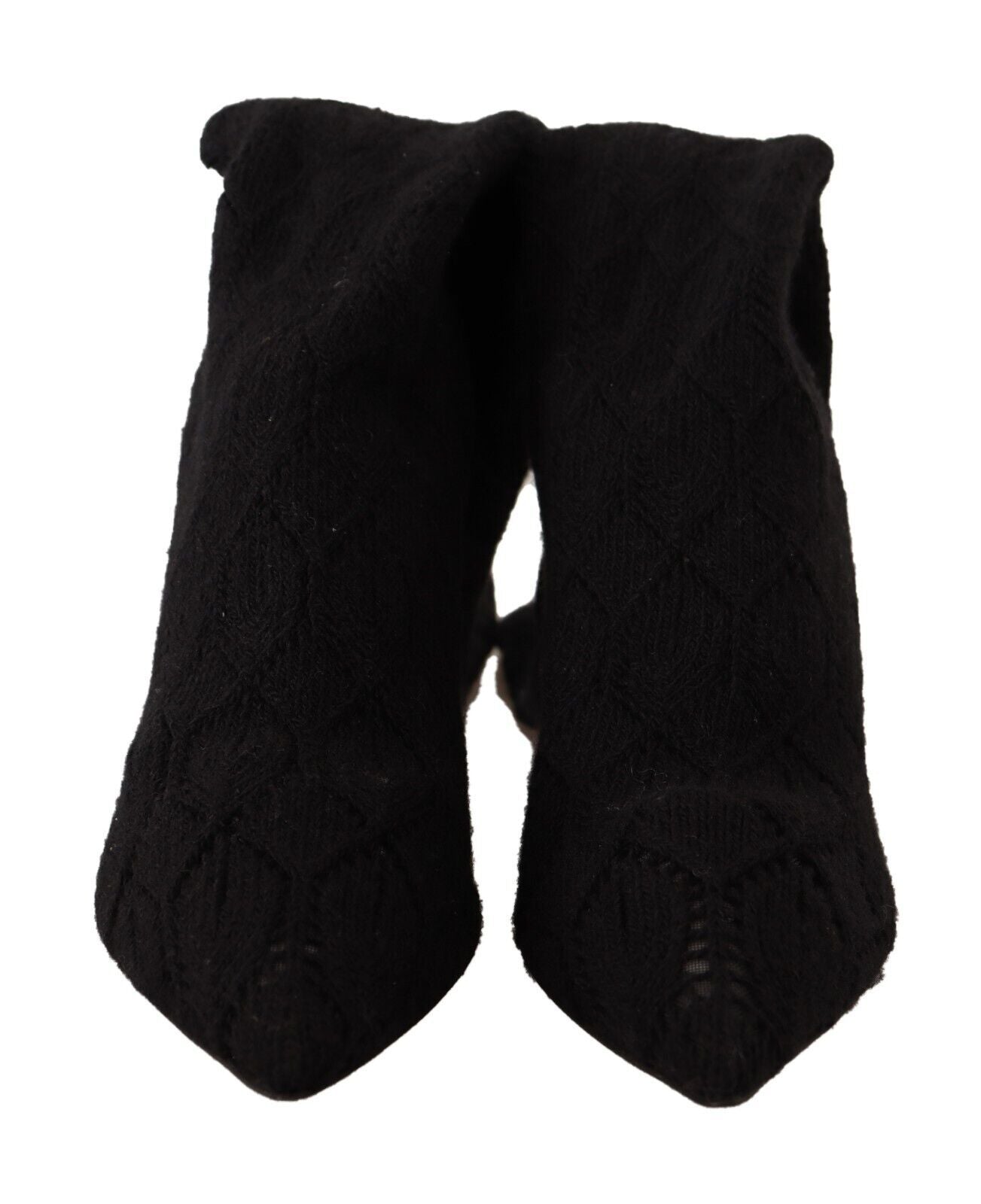 Dolce & Gabbana Black Stretch Socks Knee High Booties Shoes | Regal Royce