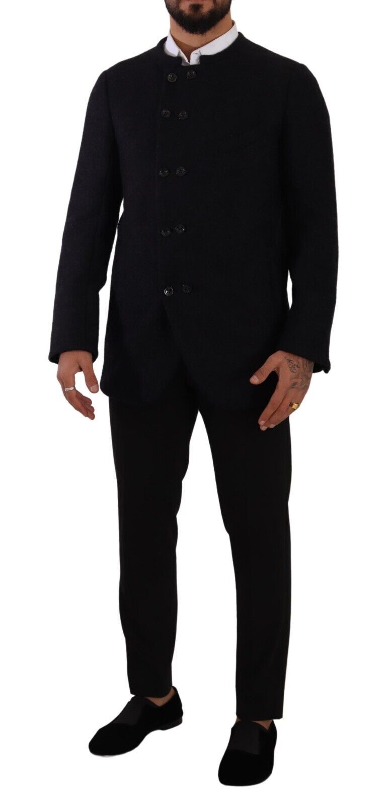 Dolce & Gabbana Gray Alpaca Button Down Men Coat Jacket | Regal Royce