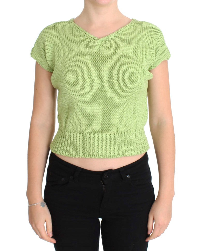 PINK MEMORIES Green Cotton Blend Knitted Sweater | Regal Royce