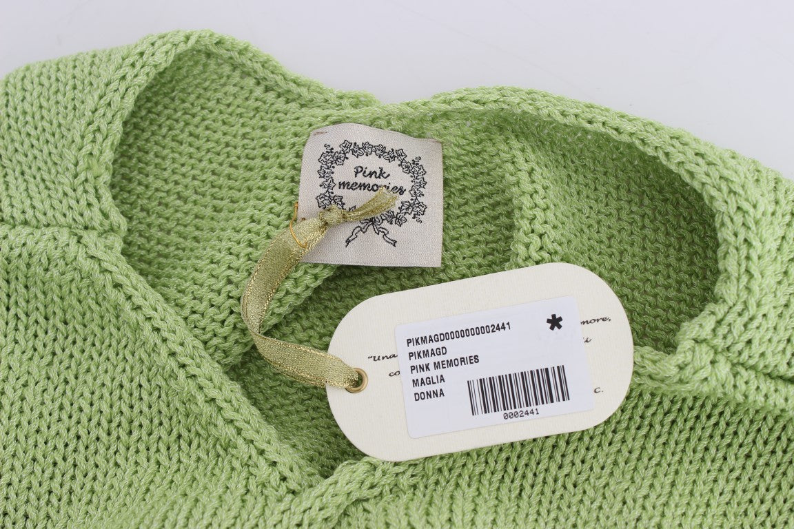 PINK MEMORIES Green Cotton Blend Knitted Sweater | Regal Royce