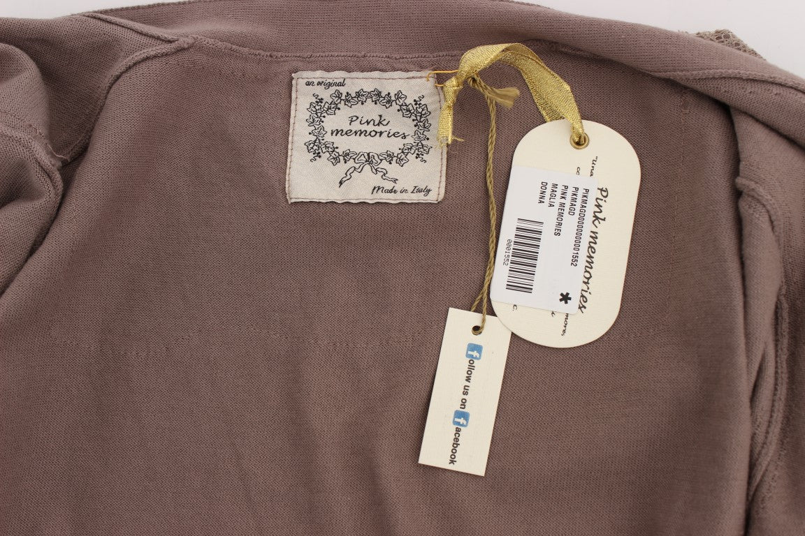 PINK MEMORIES Purple Lace Cotton Cardigan Sweater | Regal Royce