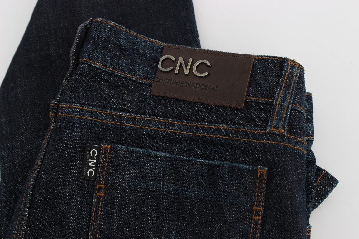 Costume National Blue Cotton Stretch Slim Fit Jeans | Regal Royce