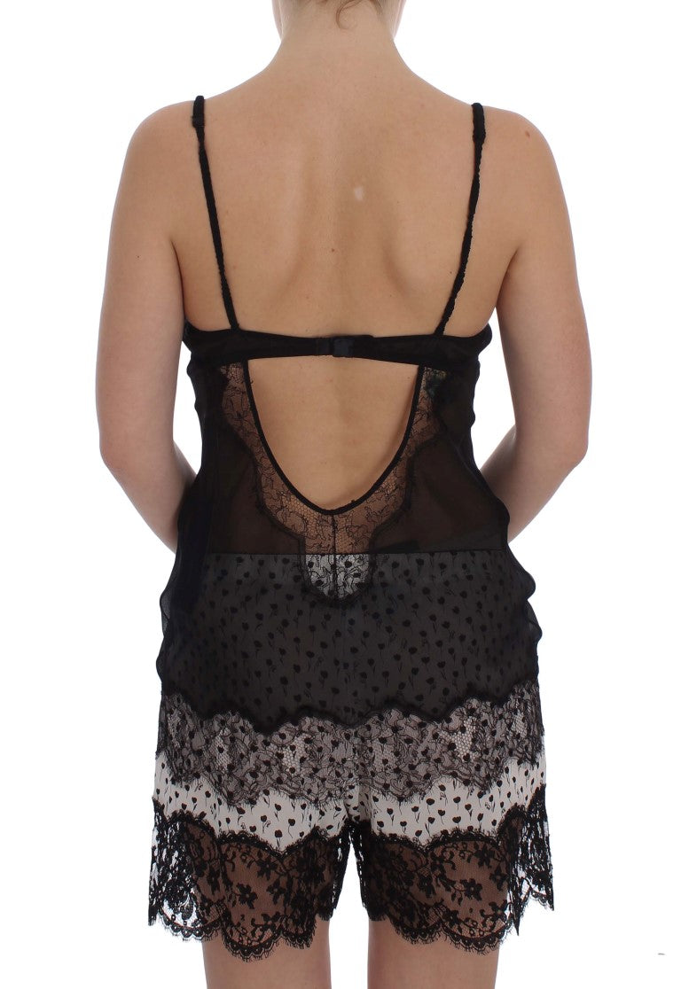 Dolce & Gabbana Black Silk Lace Babydoll Lingerie Top | Regal Royce
