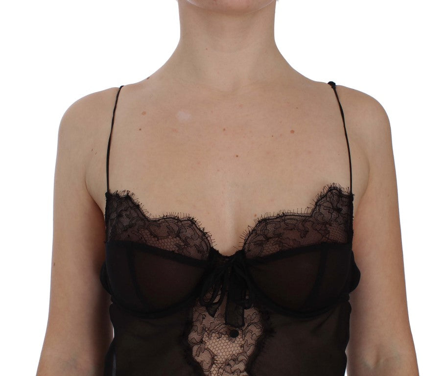 Dolce & Gabbana Black Silk Lace Babydoll Lingerie Top | Regal Royce