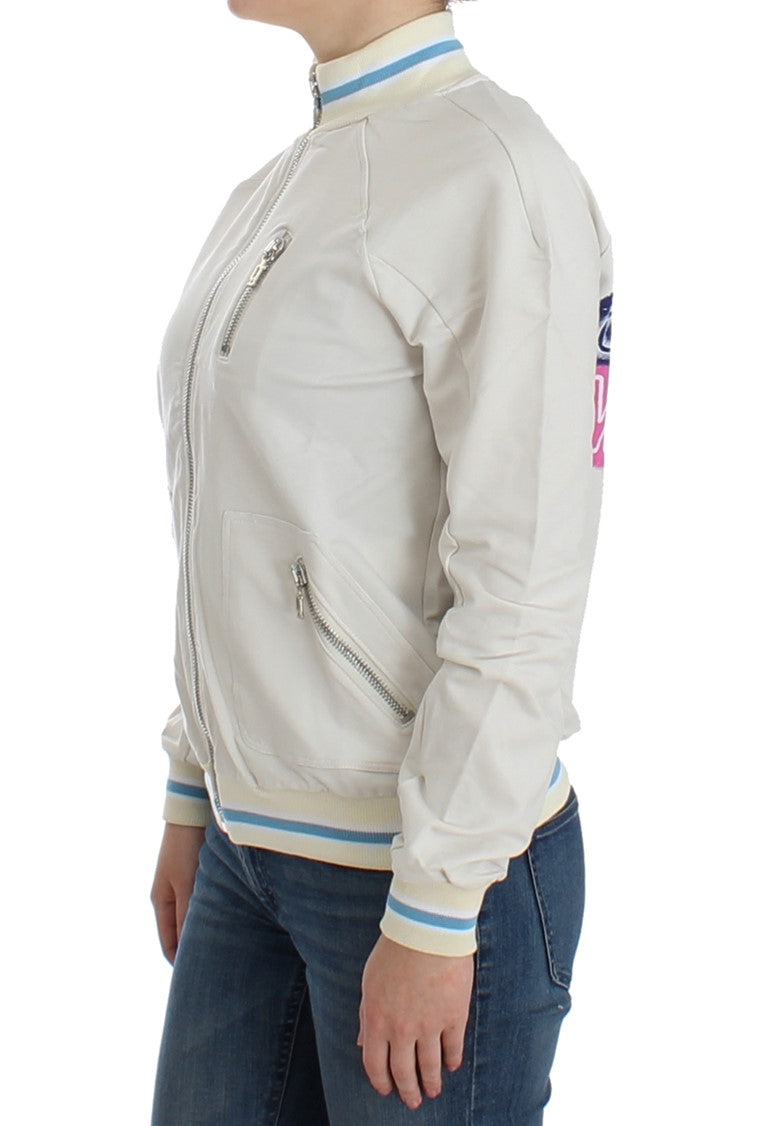 John Galliano White Mock Zip Cardigan Sweatshirt Sweater | Regal Royce