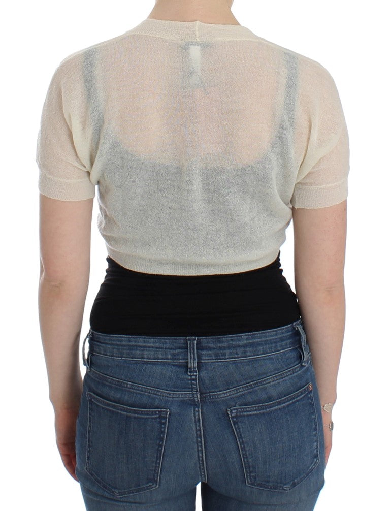 Ermanno Scervino White Wool Cardigan Sweater | Regal Royce