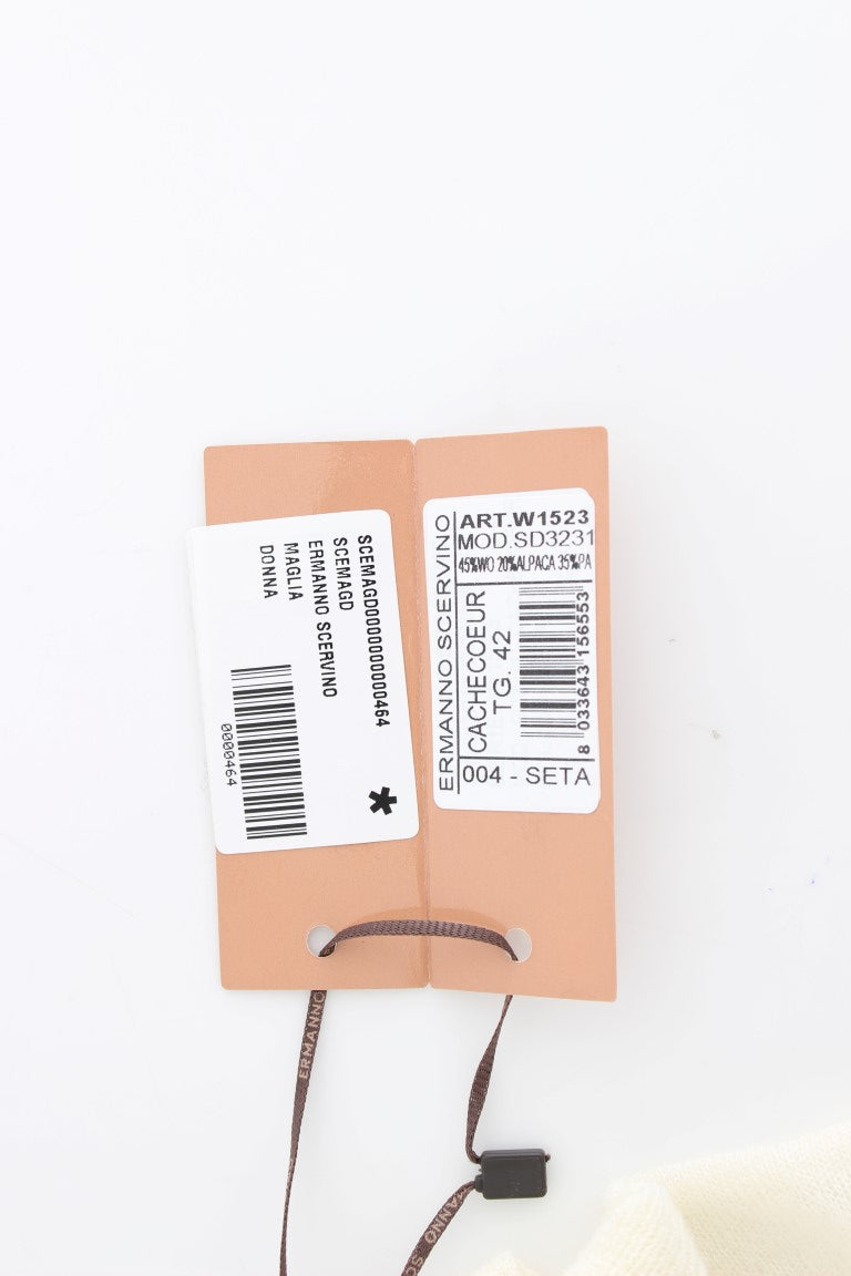 Ermanno Scervino White Wool Cardigan Sweater | Regal Royce