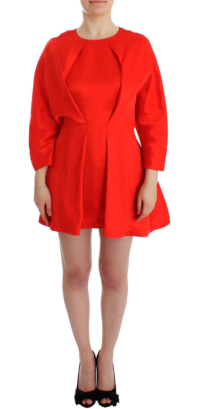 Fyodor Golan Red Mini Linen 3/4 Sleeve Sheath Dress | Regal Royce