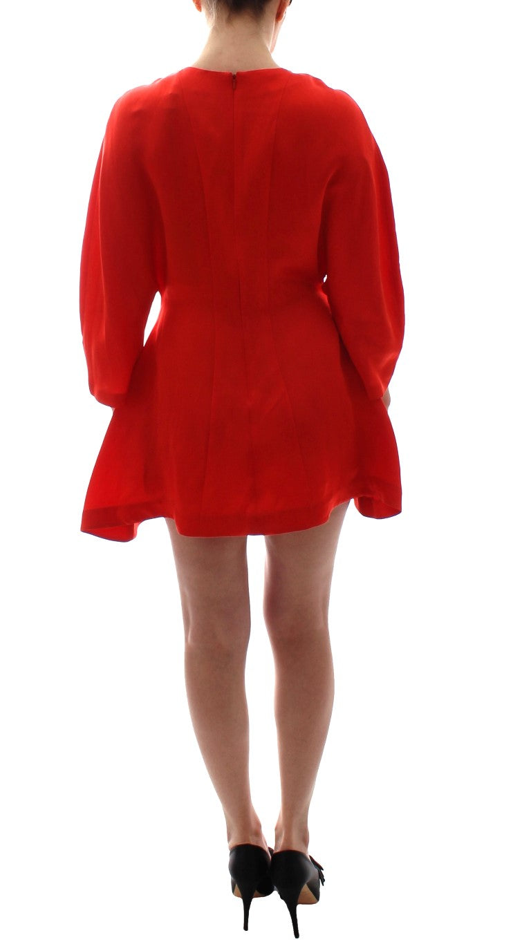 Fyodor Golan Red Mini Linen 3/4 Sleeve Sheath Dress | Regal Royce