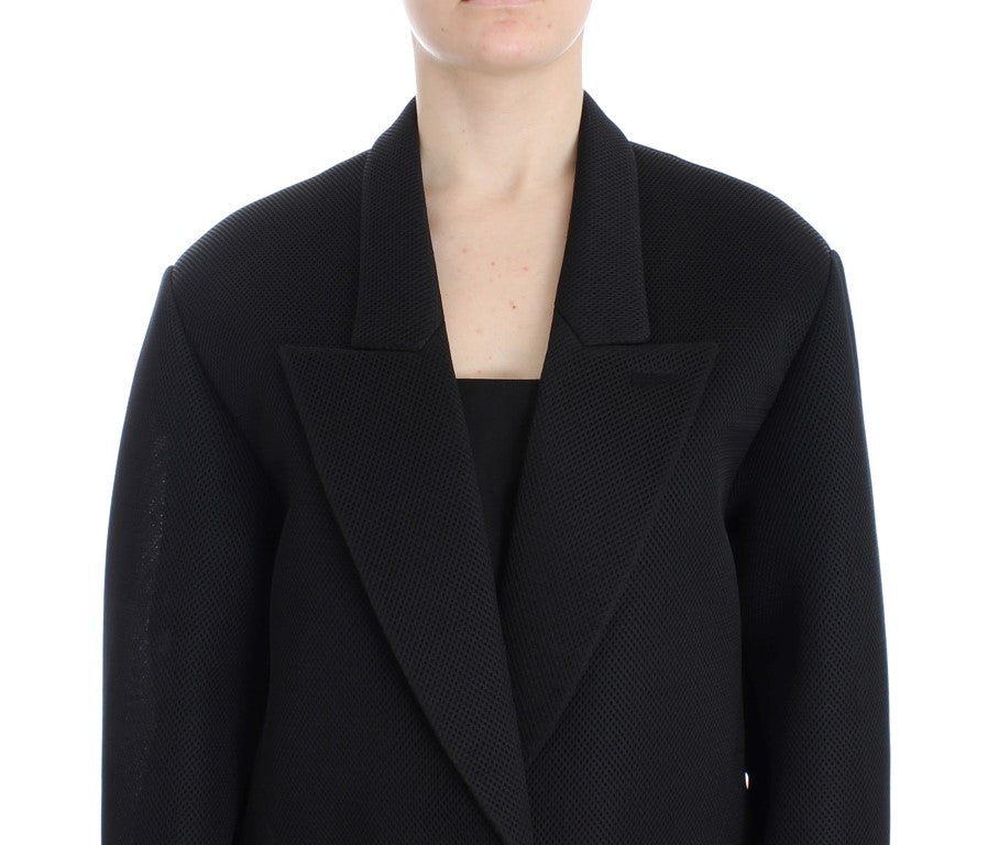 KAALE SUKTAE Black Coat Trench Long Draped Jacket Blazer | Regal Royce
