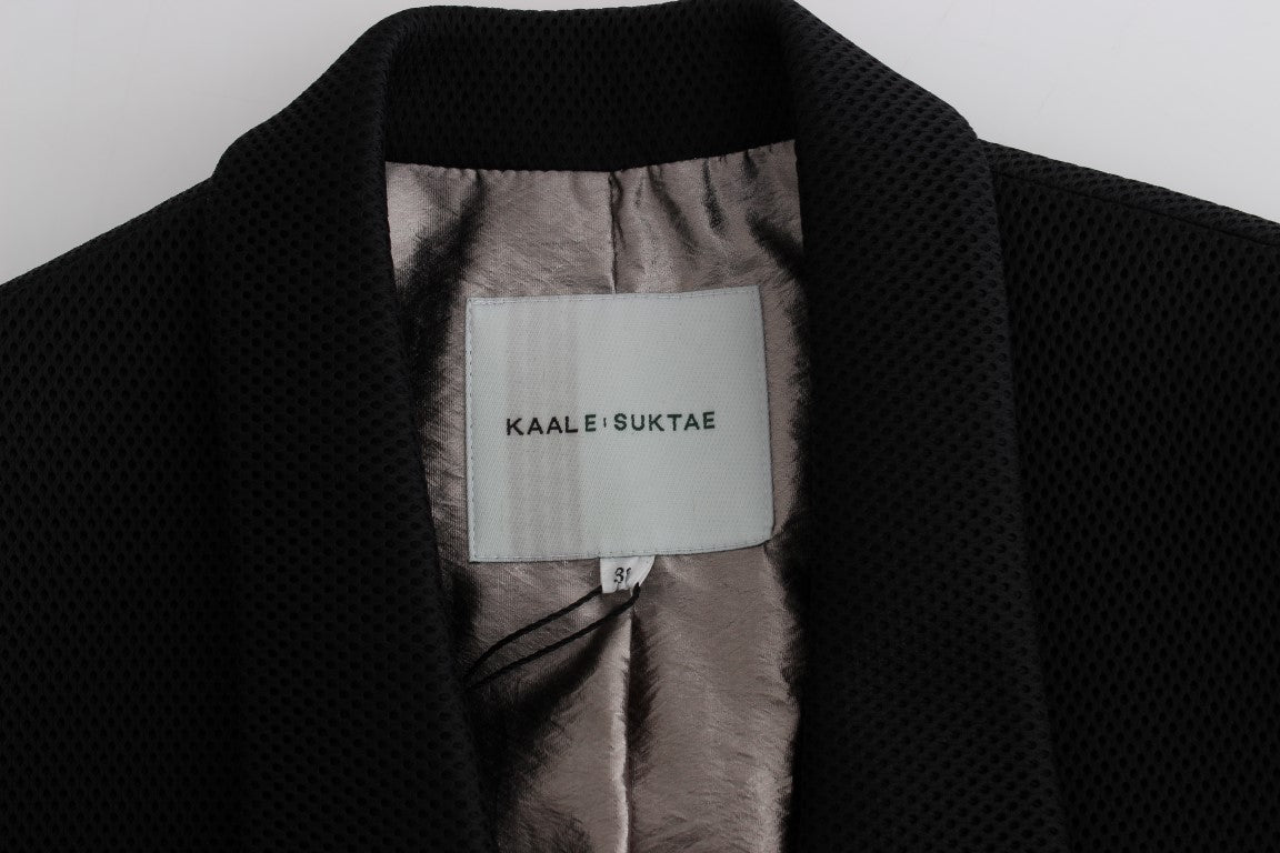 KAALE SUKTAE Black Coat Trench Long Draped Jacket Blazer | Regal Royce
