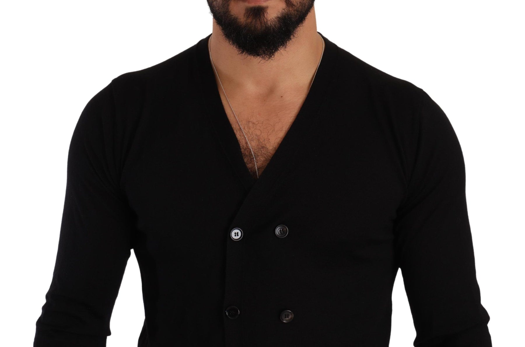 Dolce & Gabbana Black Cashmere Button Down Cardigan Sweater | Regal Royce