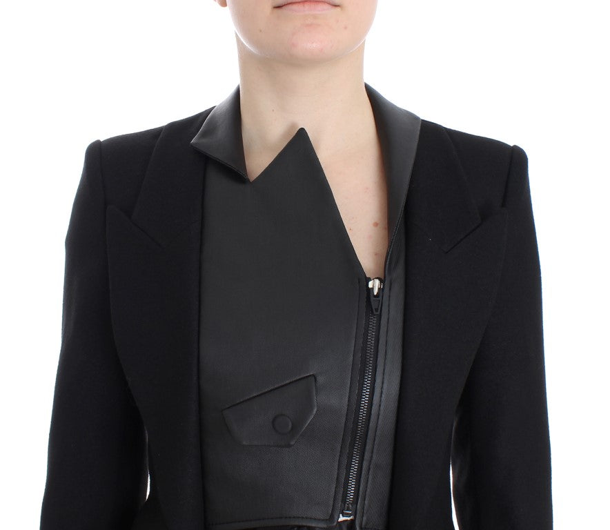 KAALE SUKTAE Black Short Blazer Coat Biker Jacket | Regal Royce