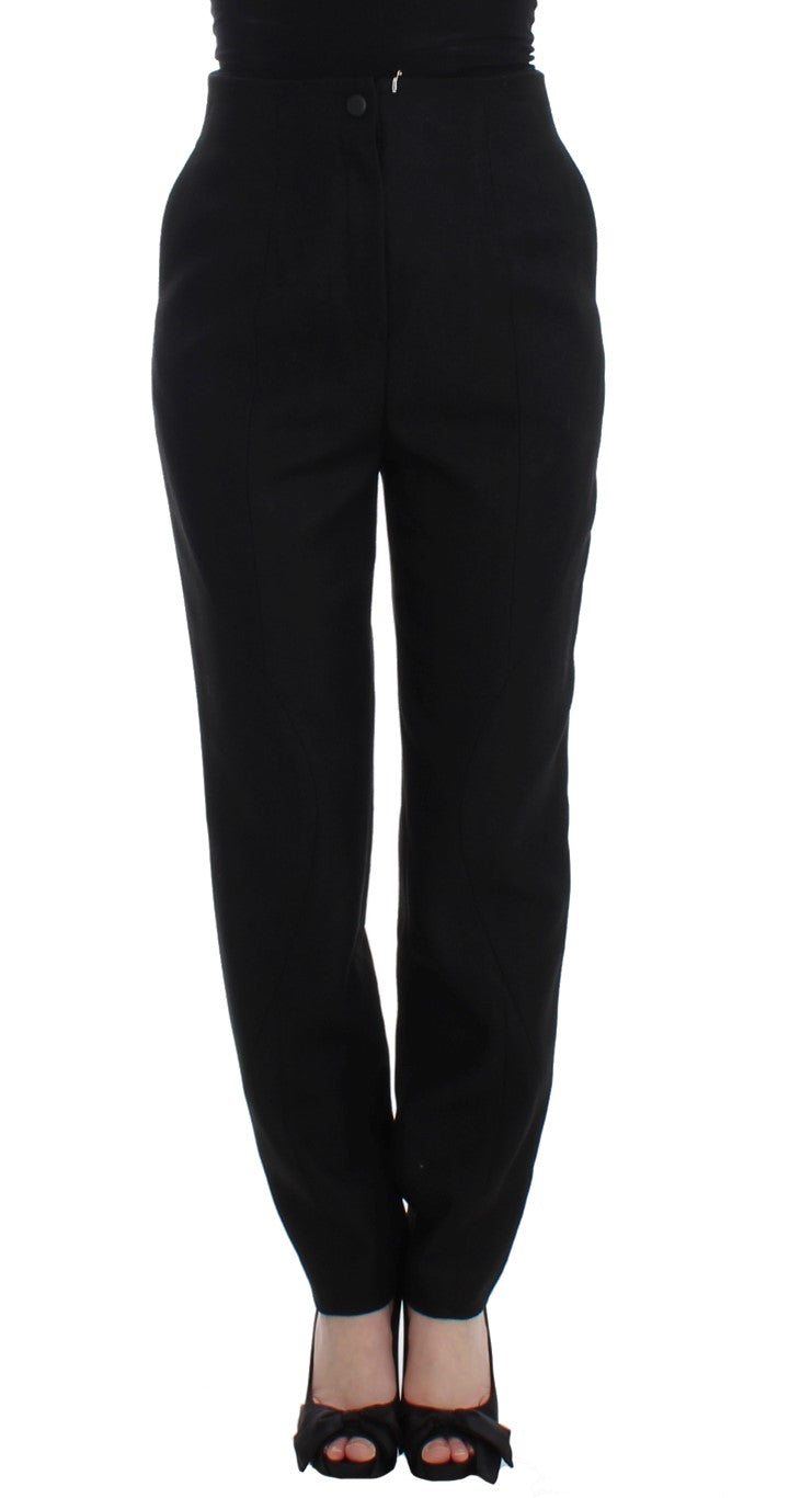 KAALE SUKTAE Black High Waist Straight Slim Dress Pants | Regal Royce