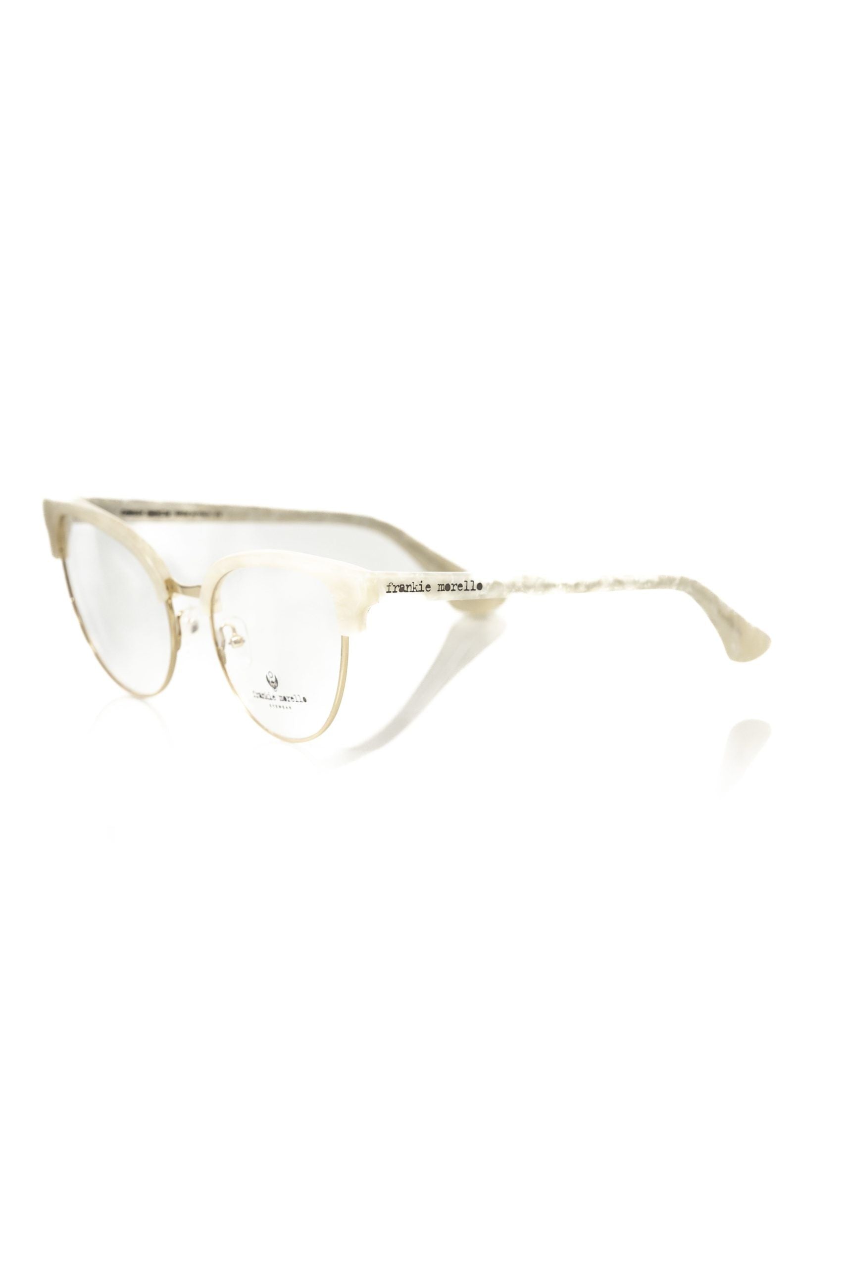 Frankie Morello White Metallic Fibre Glasses Frame