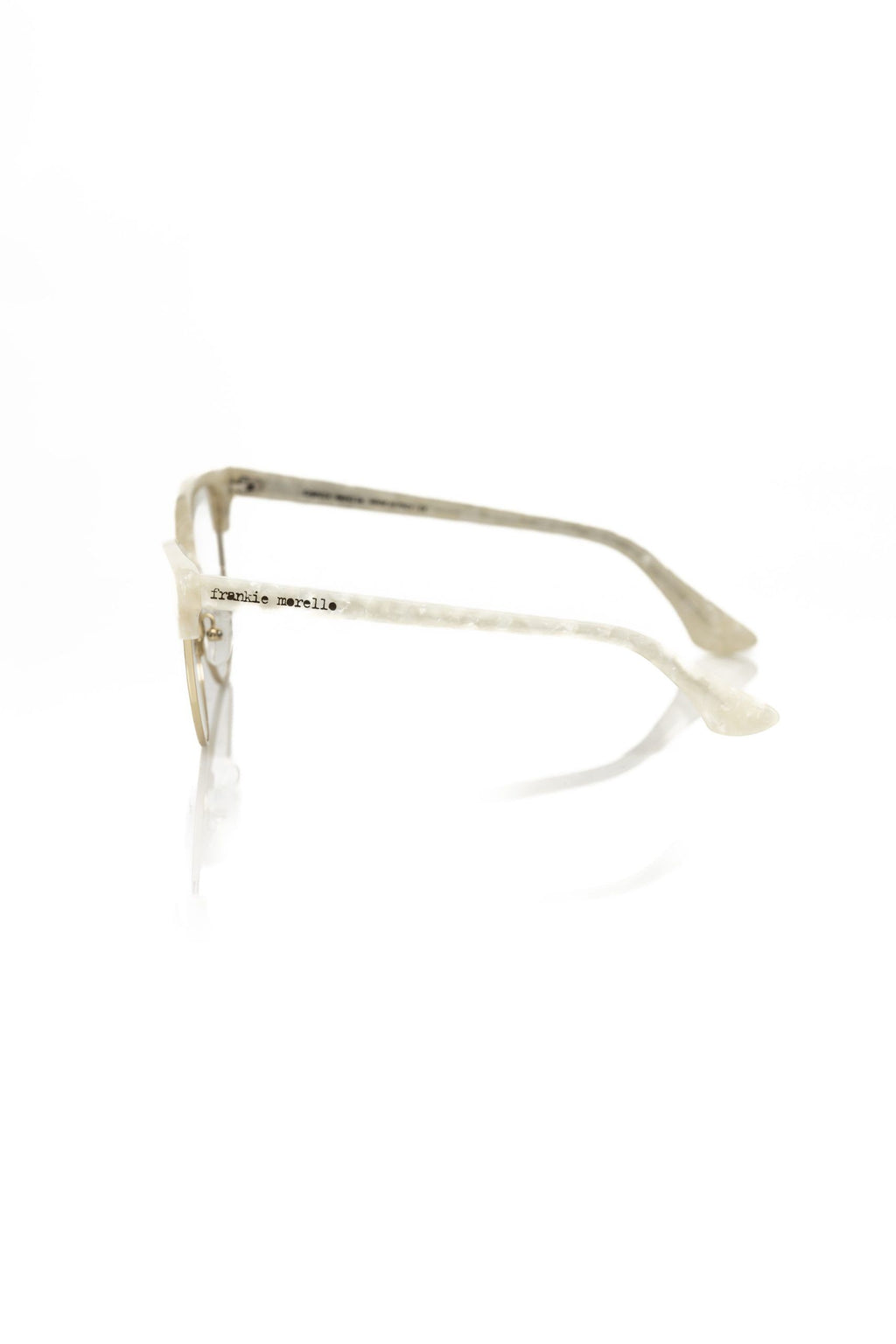 Frankie Morello White Metallic Fibre Glasses Frame
