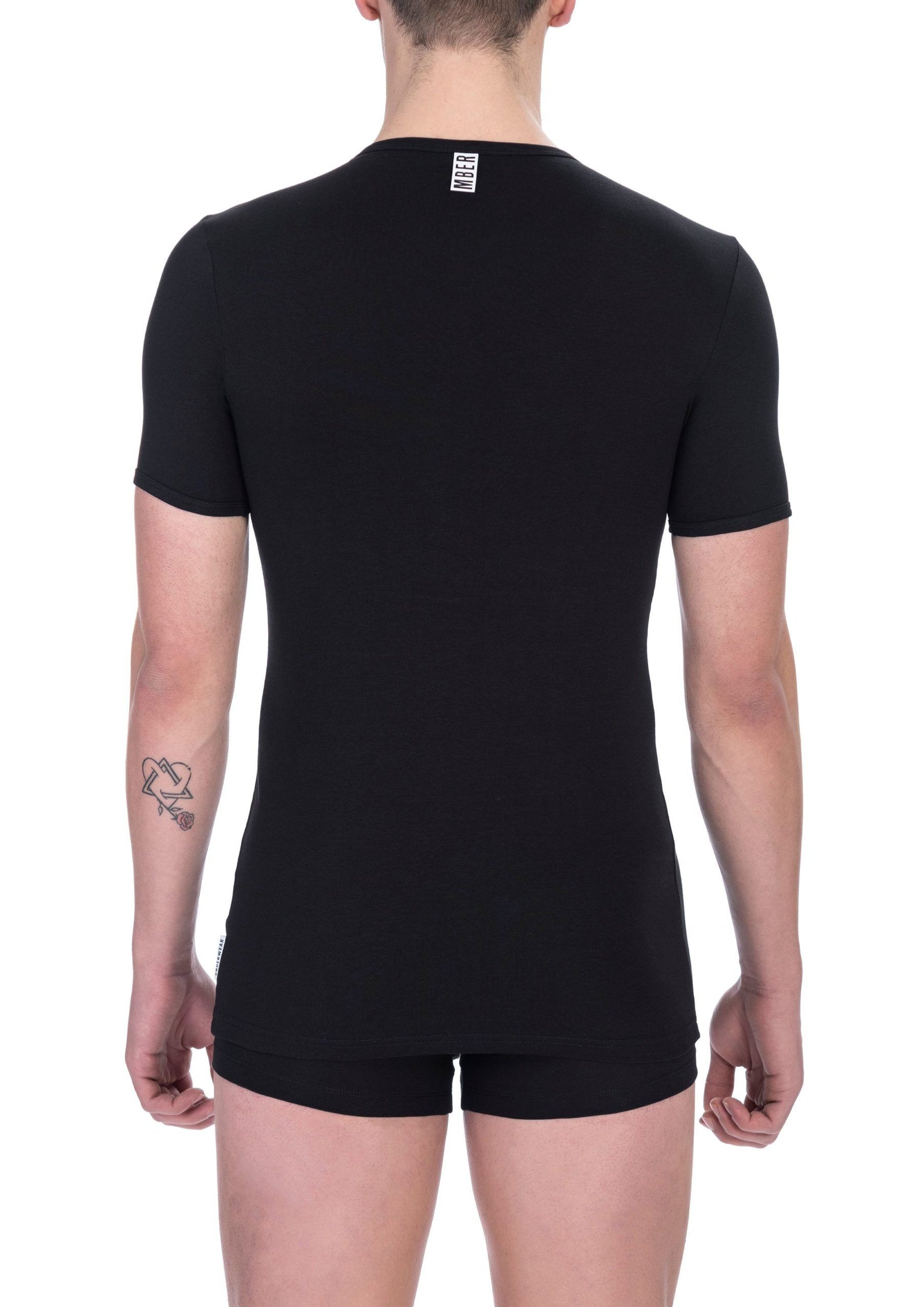 Bikkembergs Black Cotton Men T-Shirt | Regal Royce