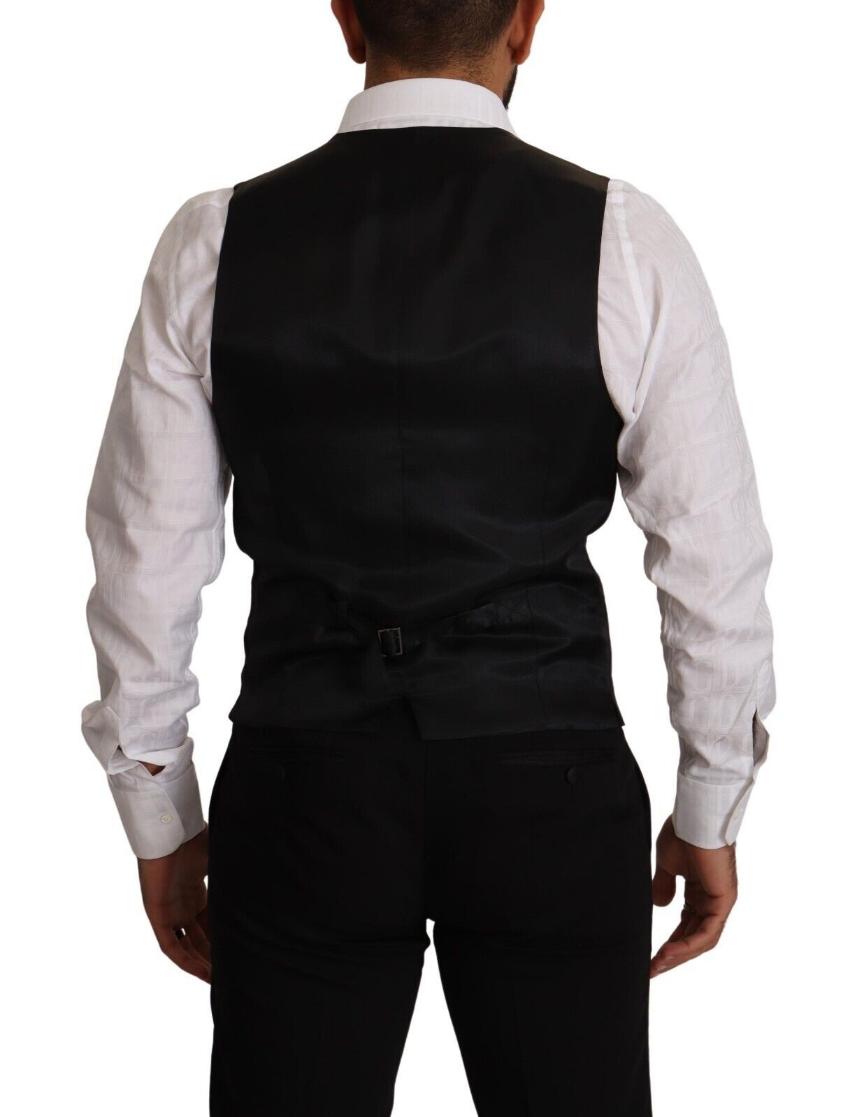 Dolce & Gabbana Blue Striped Wool Stretch Waistcoat Vest | Regal Royce