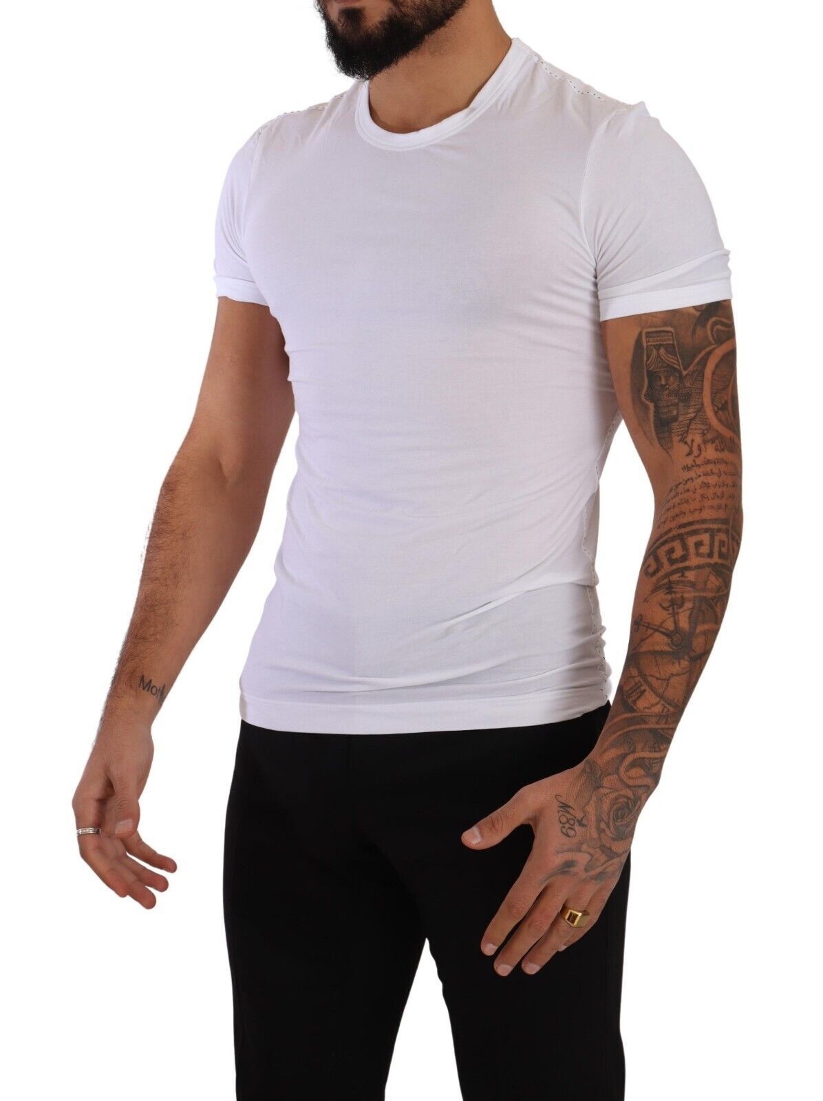 Dolce & Gabbana White Round Neck Cotton Stretch T-shirt Underwear | Regal Royce