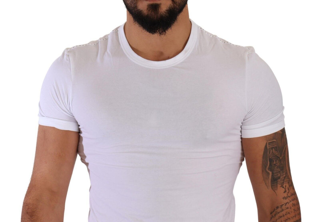 Dolce & Gabbana White Round Neck Cotton Stretch T-shirt Underwear