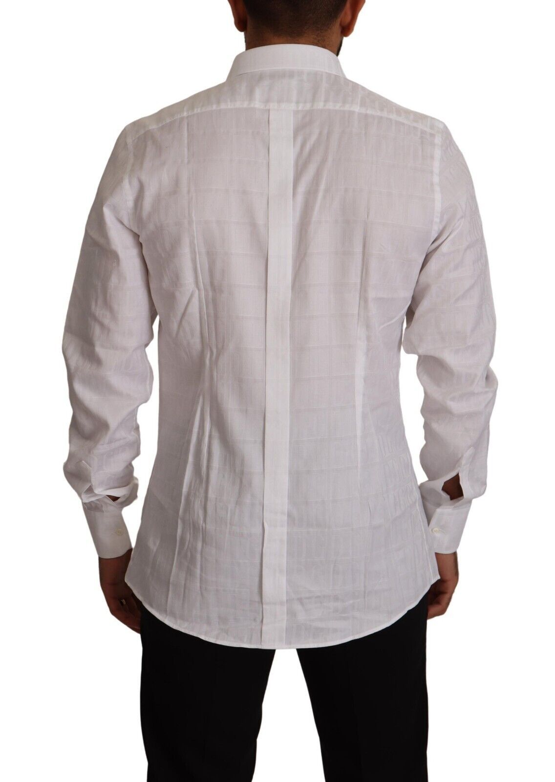 Dolce & Gabbana White GOLD Cotton Slim Fit Dress Formal Shirt | Regal Royce