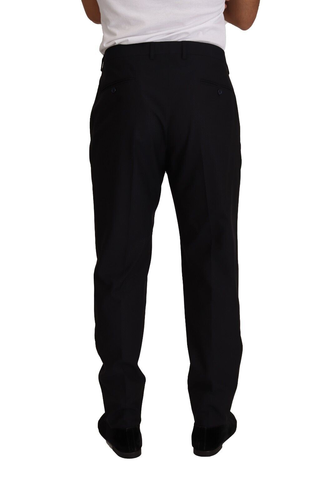 Dolce & Gabbana Blue Wool Silk Formal Trouser Dress Pants | Regal Royce