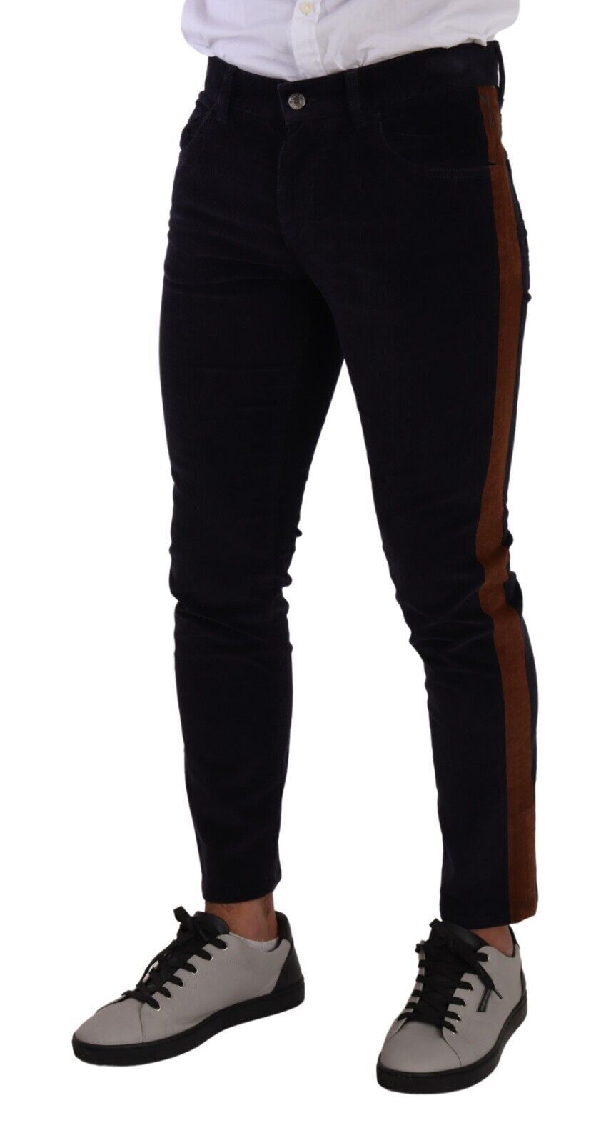 Dolce & Gabbana Blue Cotton Stretch Skinny Corduroy Jeans | Regal Royce